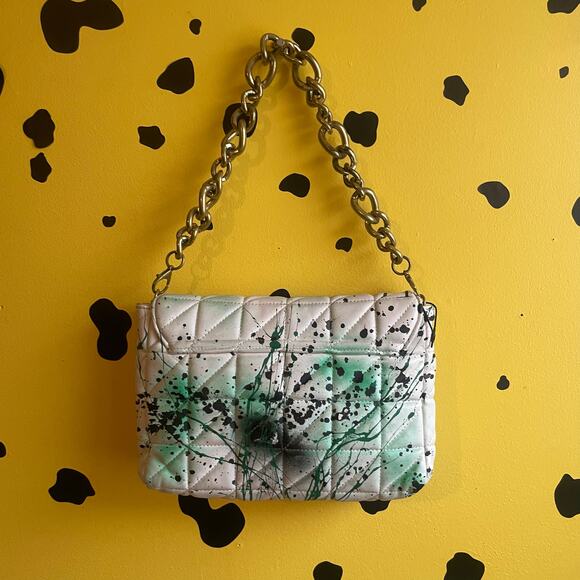 Philadelphia Eagles Graffiti Splatter Shoulder Bag Zara Quilted Chain Purse - Picture 9 of 9